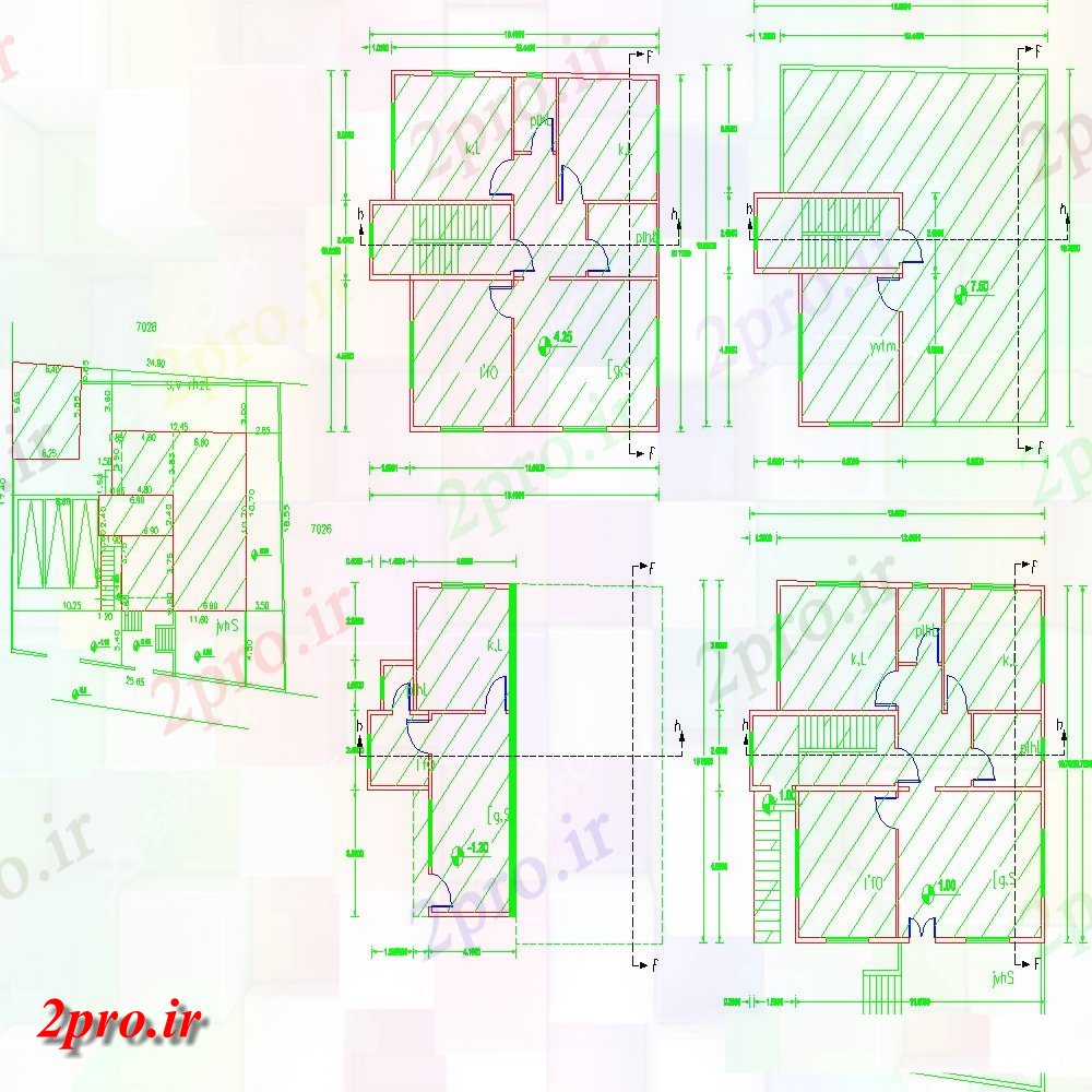 دانلود  نقشه مسکونی ، ویلا ، دوبلکس ، اپارتمان 10×13 متر (کد28410)