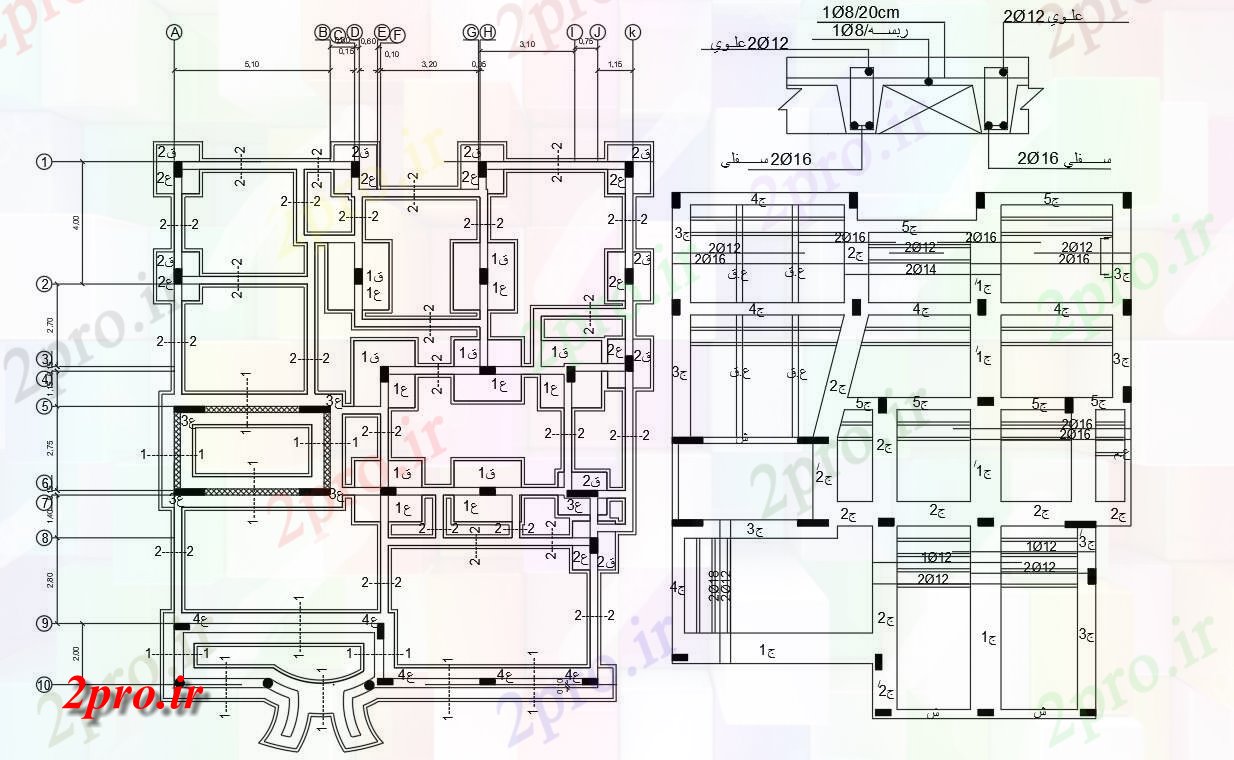 دانلود  نقشه ستون گذاری ساختمان  (کد28415)