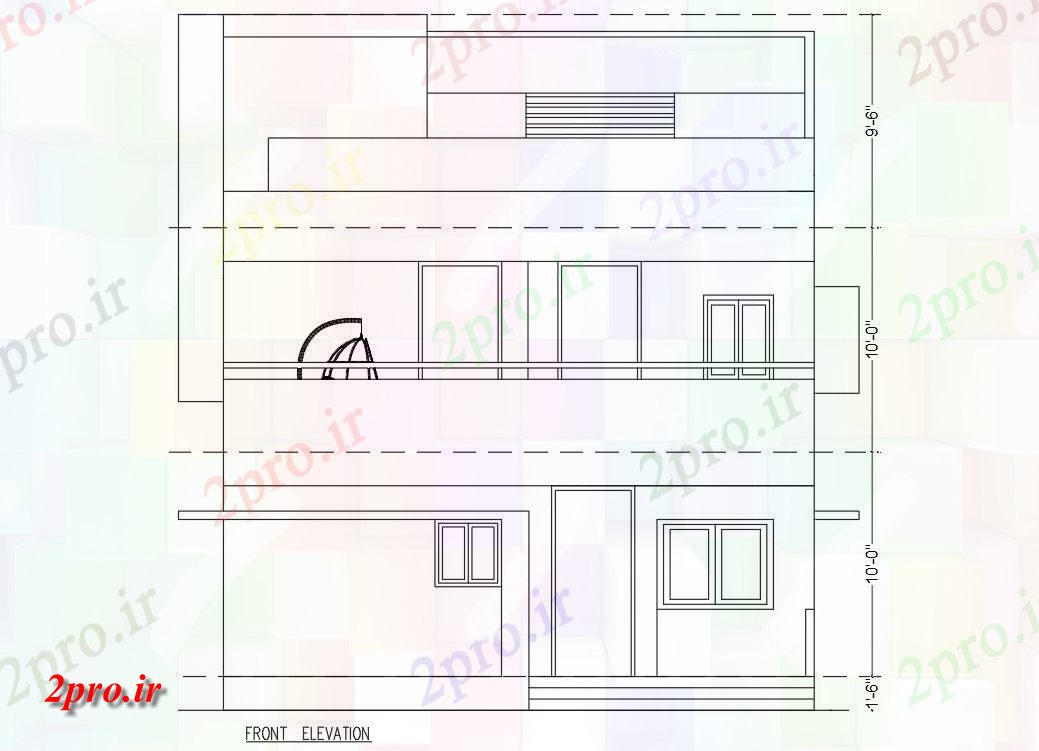 دانلود  نقشه نما و برش ساختمان ، برج ، اپارتمان   (کد28451)