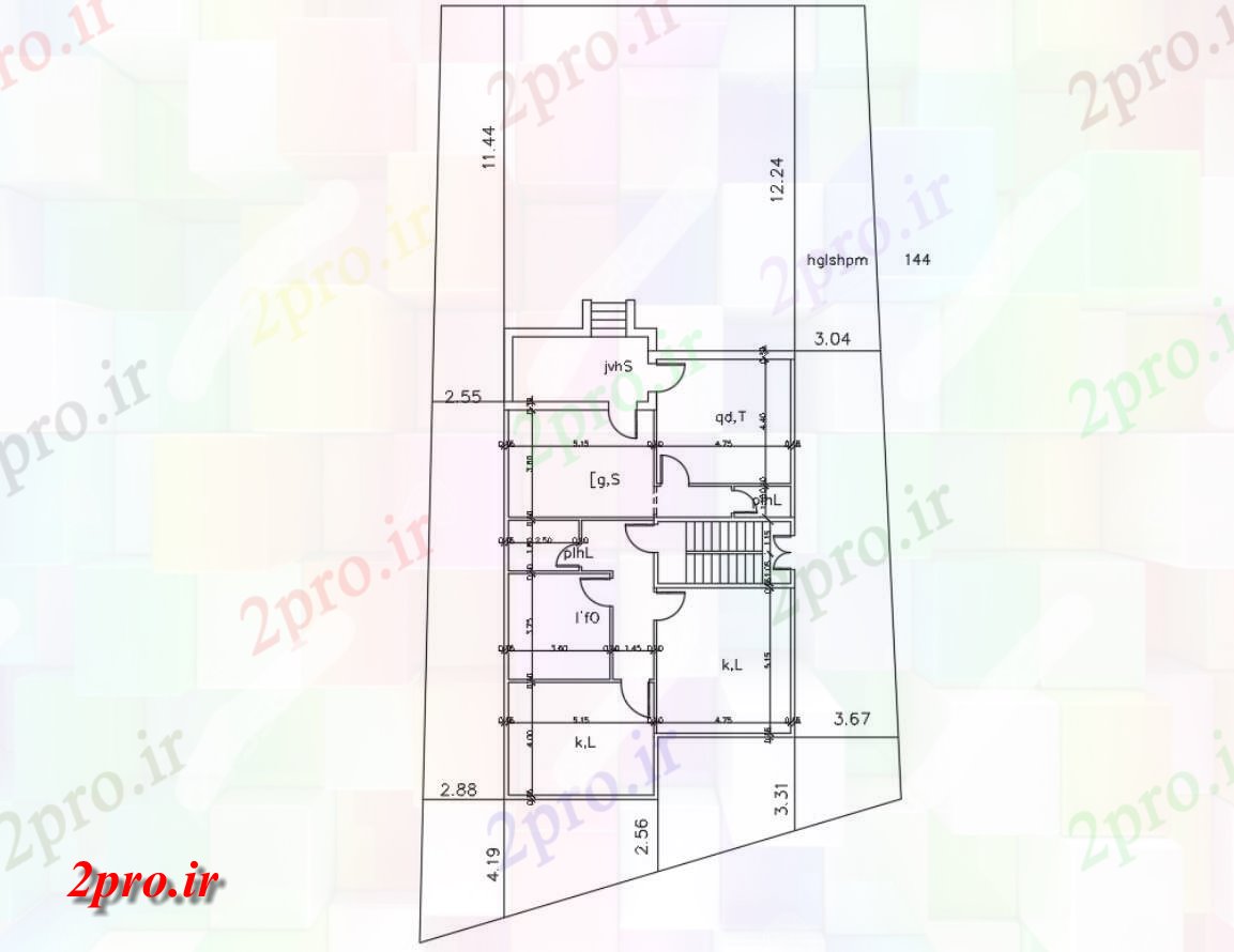 دانلود  نقشه مسکونی ، ویلا ، دوبلکس ، اپارتمان 10×15 متر (کد28460)