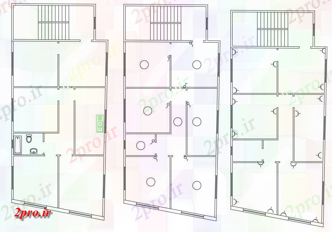 دانلود  نقشه برق کشی ساختمان   (کد28471)