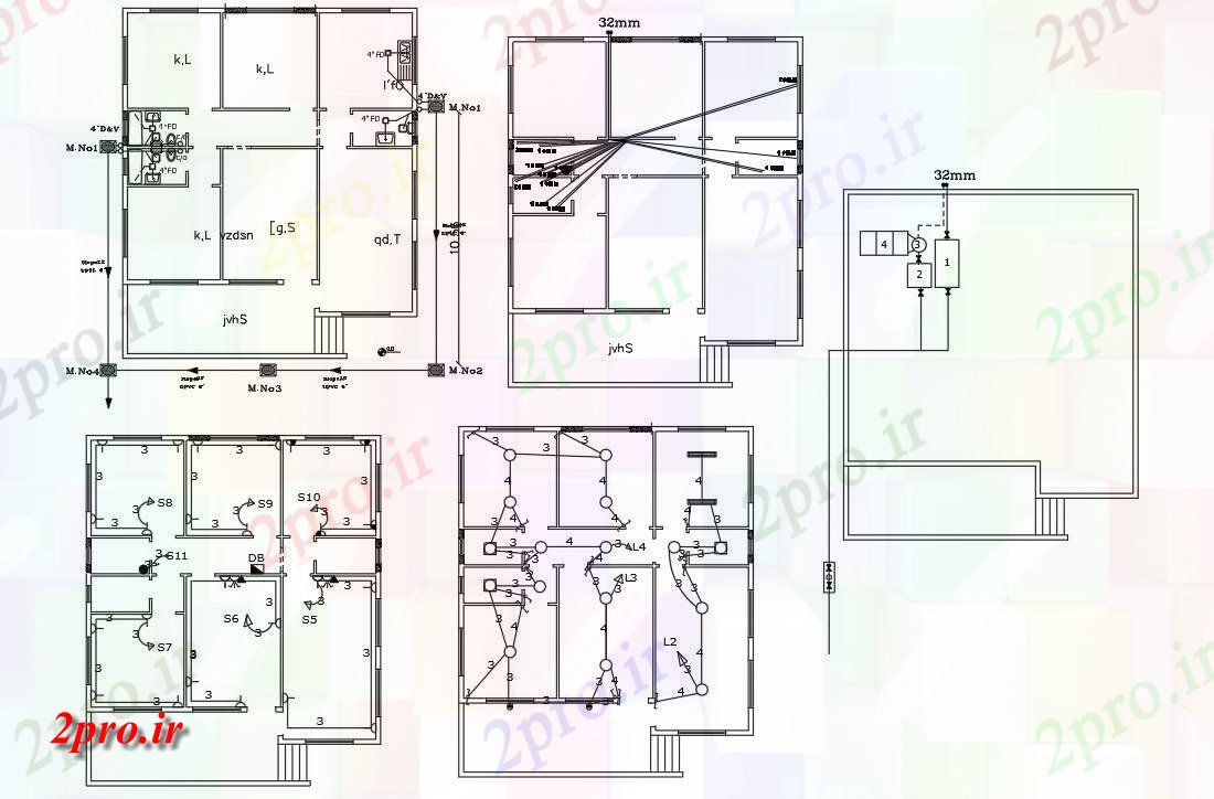 دانلود  نقشه برق کشی مسکونی ، ویلا ، دوبلکس ، اپارتمان   (کد28478)