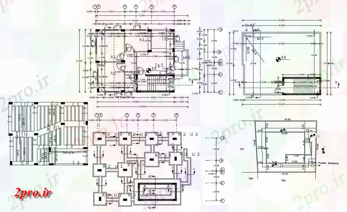 دانلود  نقشه مسکونی ، ویلا ، دوبلکس ، اپارتمان 8×10 متر (کد28493)