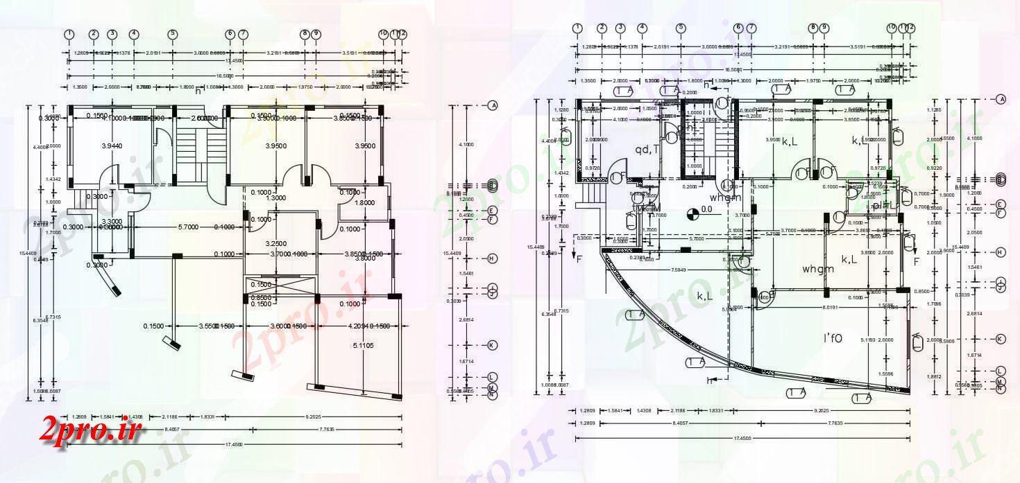 دانلود  نقشه مسکونی ، ویلا ، دوبلکس ، اپارتمان ، تجاری ، اداری ، دفتر کار 15×17 متر (کد28571)