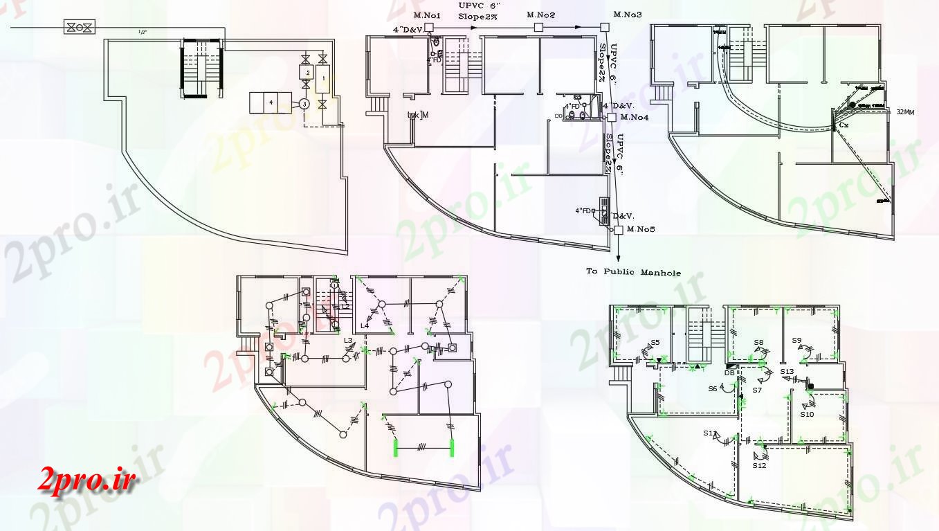 دانلود  نقشه لوله کشی ساختمان   (کد28573)