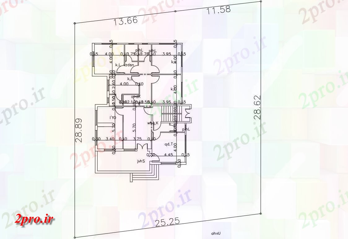 دانلود  نقشه مسکونی ، ویلا ، دوبلکس ، اپارتمان 12×17 متر (کد28587)