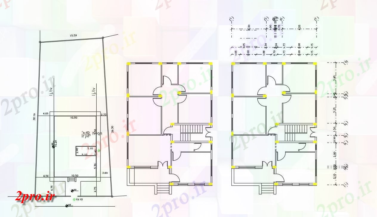 دانلود  نقشه مسکونی ، ویلا ، دوبلکس ، اپارتمان 10×15 متر (کد28590)