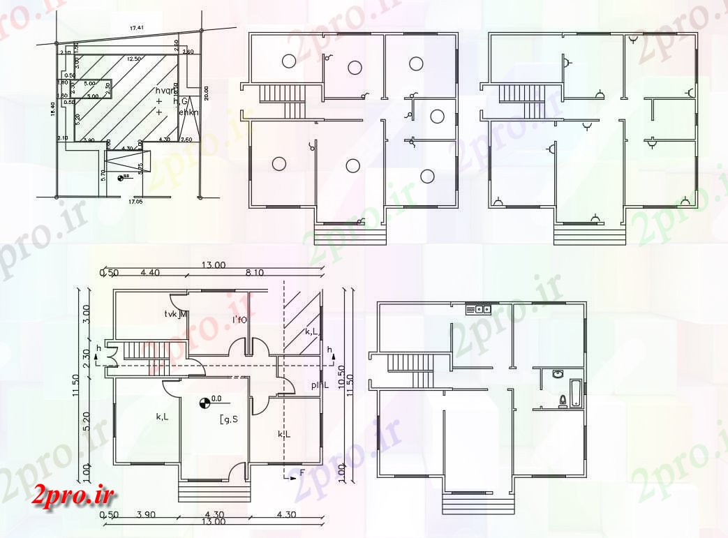 دانلود  نقشه سیم کشی برق مسکونی ، ویلا ، دوبلکس ، اپارتمان 11×13 متر (کد28592)