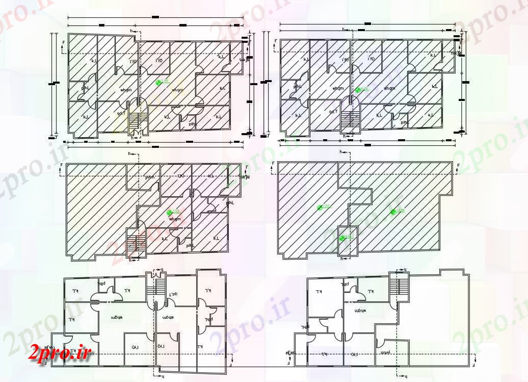 دانلود  نقشه مسکونی ، ویلا ، دوبلکس ، اپارتمان 13×22 متر (کد28608)