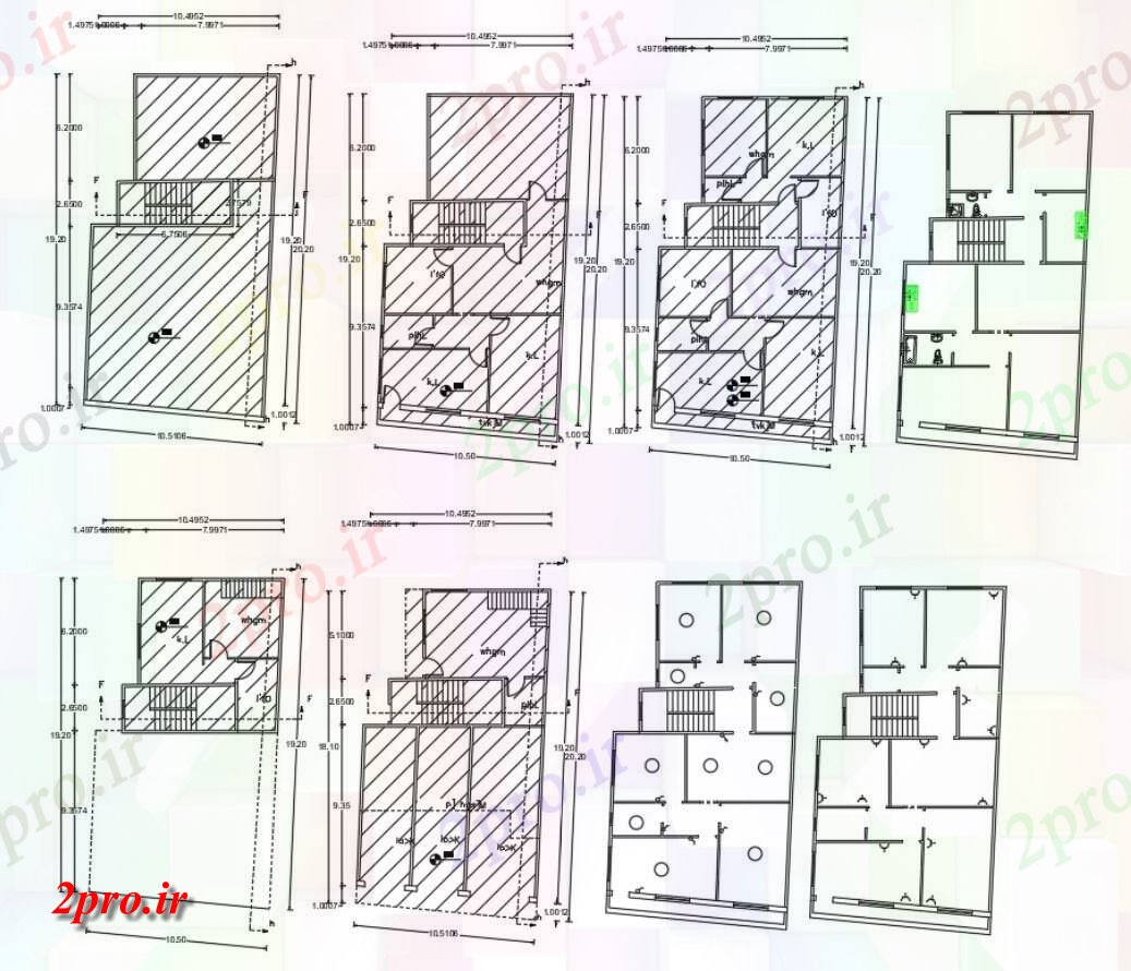 دانلود  نقشه مسکونی ، ویلا ، دوبلکس ، اپارتمان 10×20 متر (کد28612)