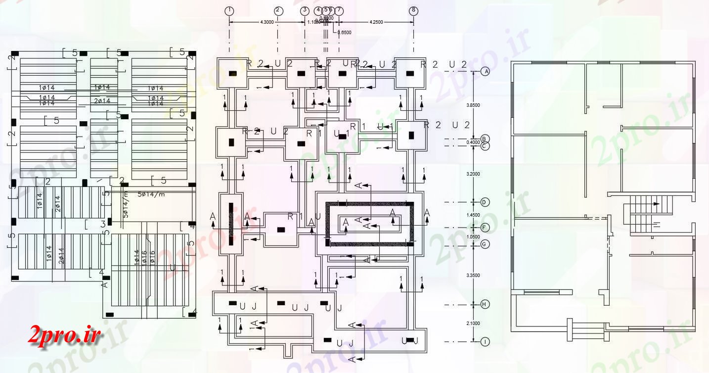 دانلود  نقشه ستون گذاری ساختمان  (کد28621)