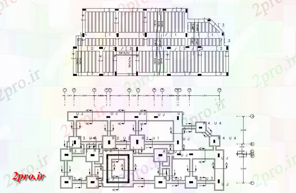 دانلود  نقشه ستون گذاری ساختمان   (کد28655)