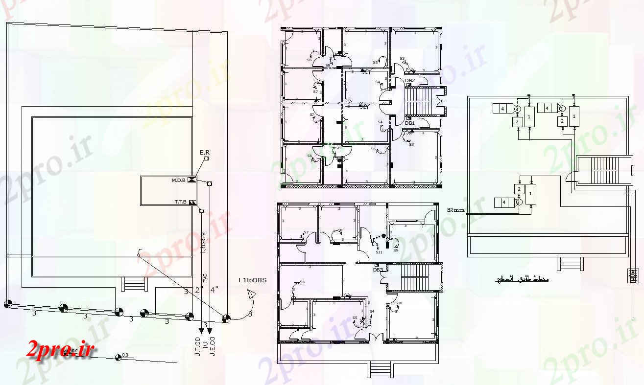 دانلود  نقشه مسکونی ، ویلا ، دوبلکس ، اپارتمان 16×16 متر (کد28833)