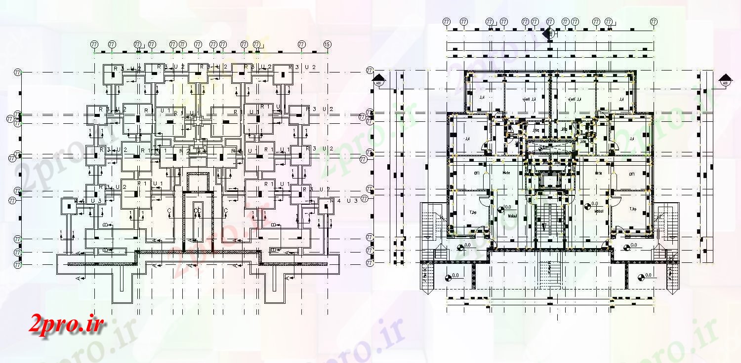 دانلود  نقشه مسکونی ، ویلا ، دوبلکس ، اپارتمان 20×21 متر (کد28838)