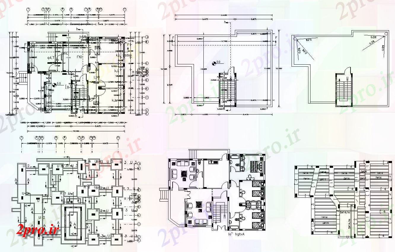 دانلود  نقشه مسکونی ، ویلا ، دوبلکس ، اپارتمان 12×15 متر (کد28841)