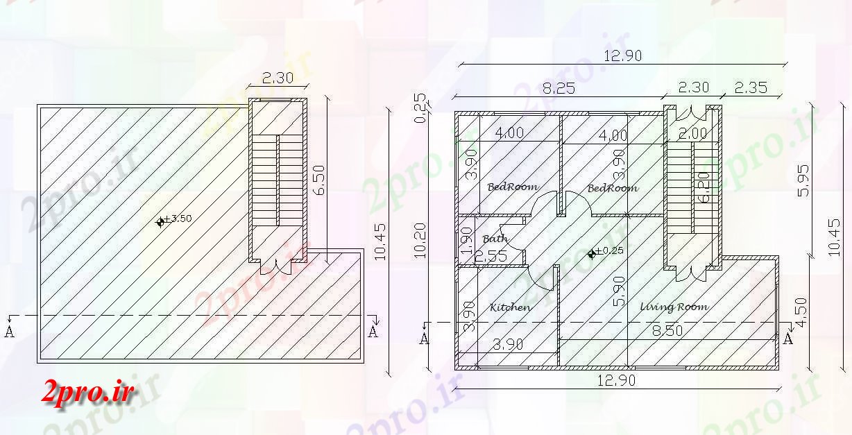 دانلود  نقشه مسکونی ، ویلا ، دوبلکس ، اپارتمان   (کد28858)