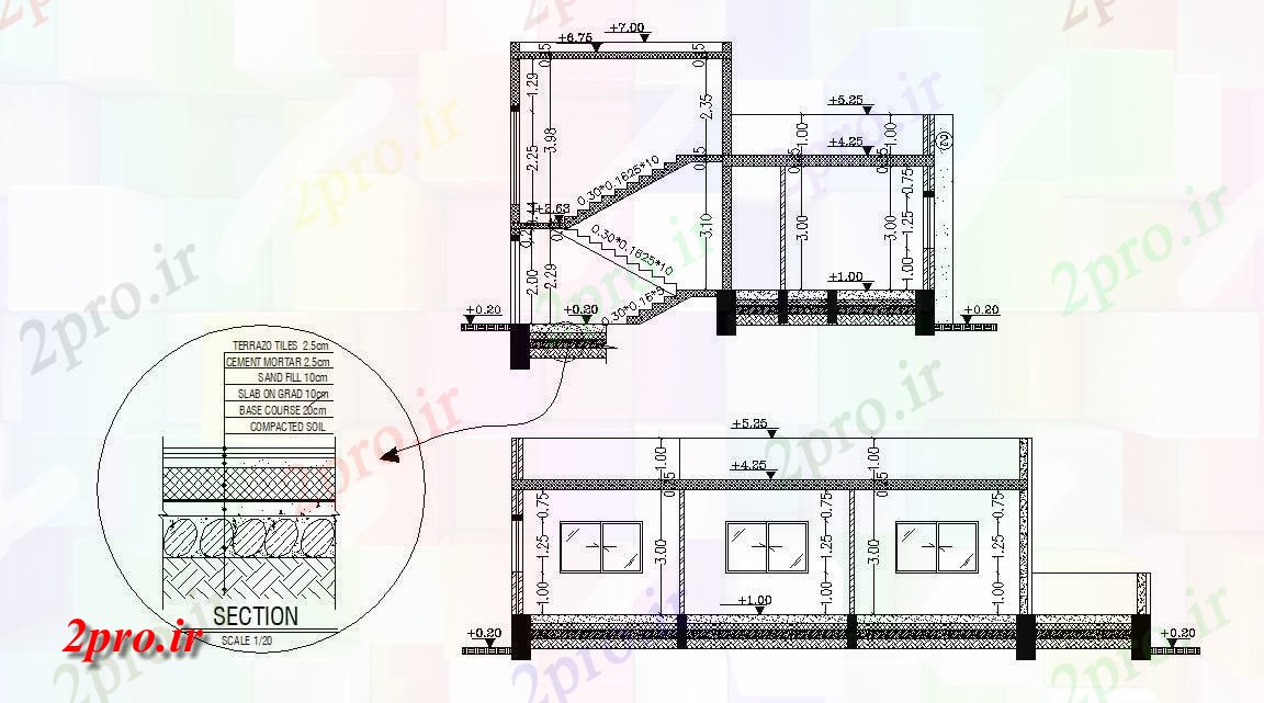 دانلود  نقشه برش مجتمع مسکونی ، اپارتمان   (کد28869)