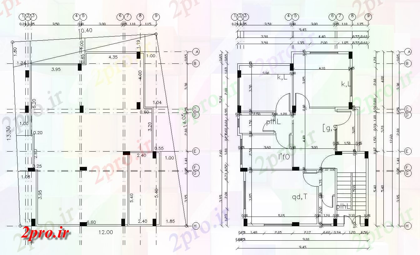 دانلود  نقشه مسکونی ، ویلا ، دوبلکس ، اپارتمان 10×13 متر (کد28893)