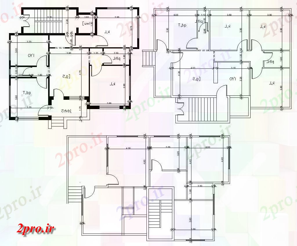 دانلود  نقشه ویلا ، مسکونی ، دوبلکس 11×12 متر (کد28897)