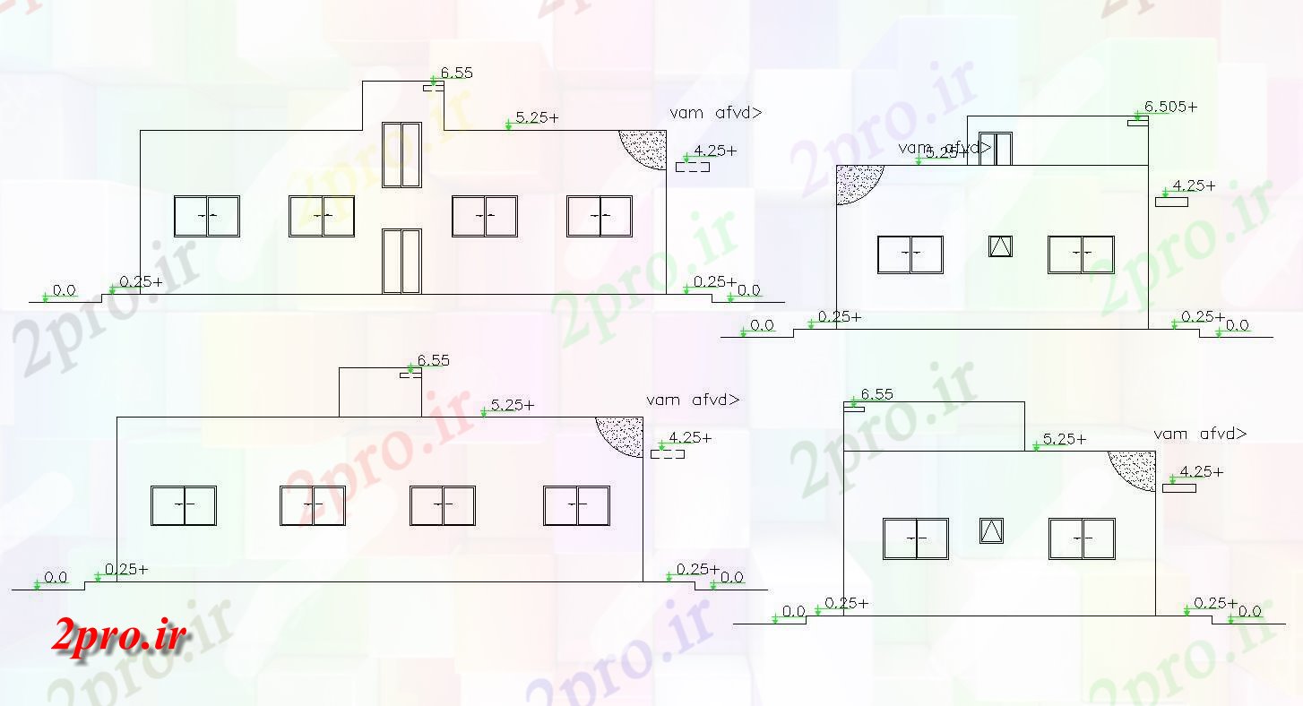 دانلود  نقشه نما مجتمع مسکونی ، اپارتمان   (کد28904)