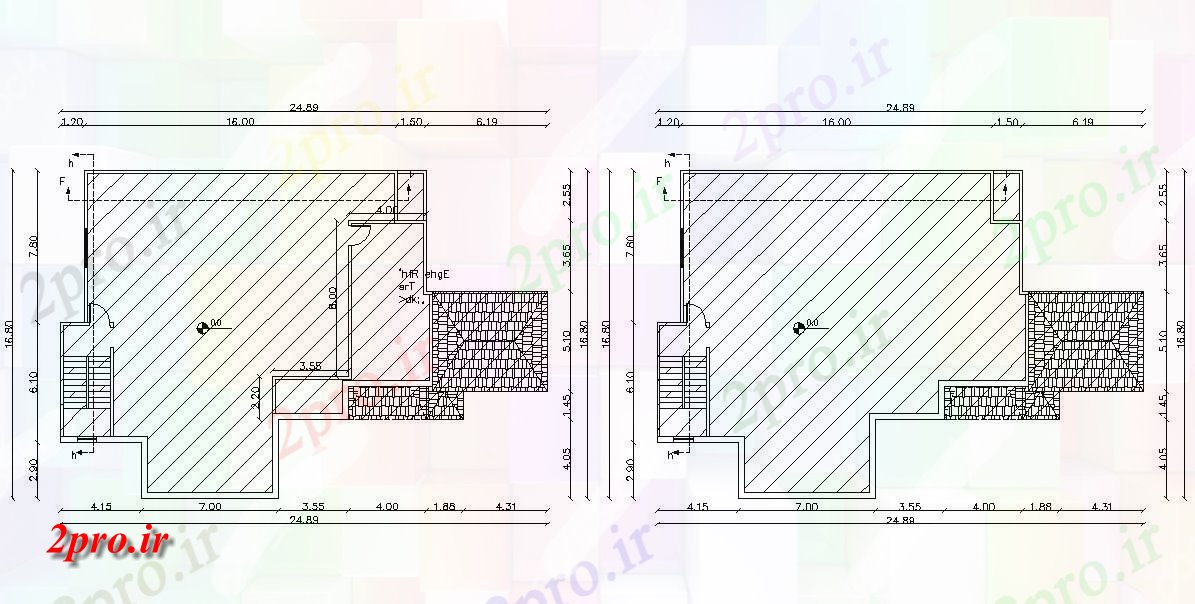 دانلود  نقشه پلان بام مجتمع مسکونی ، اپارتمان   (کد28911)