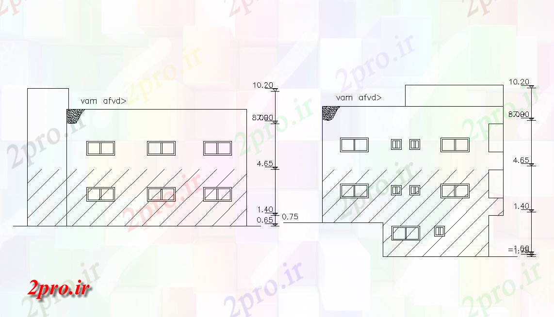 دانلود  نقشه نما مجتمع مسکونی ، اپارتمان   (کد28922)