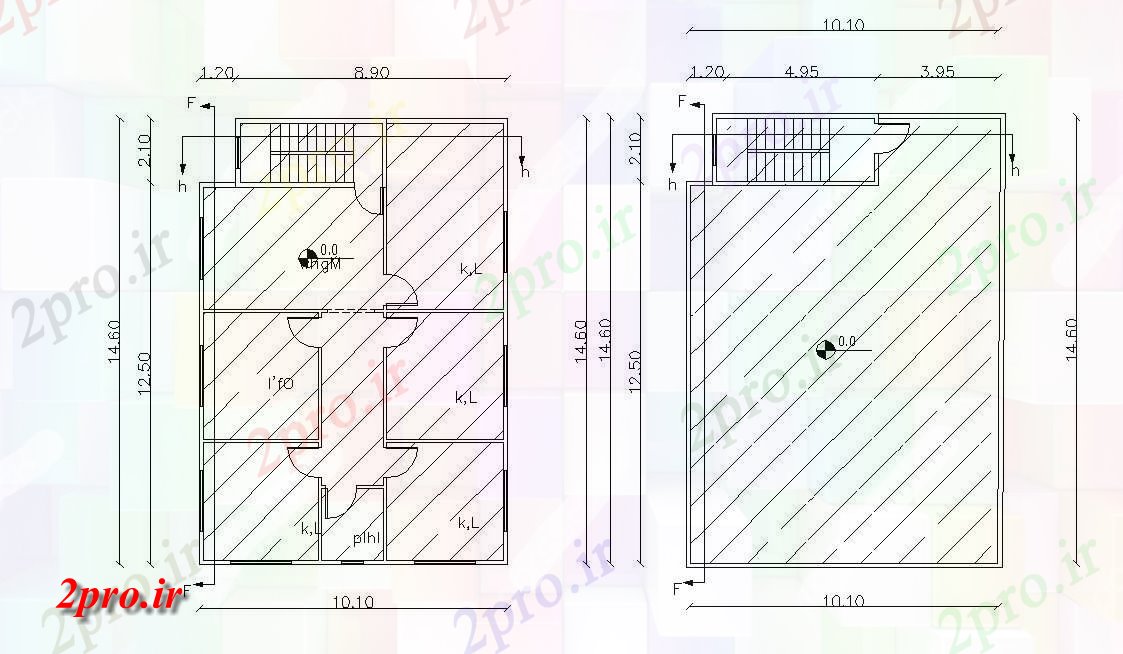 دانلود  نقشه مجتمع مسکونی ، اپارتمان 9×15 متر (کد28929)