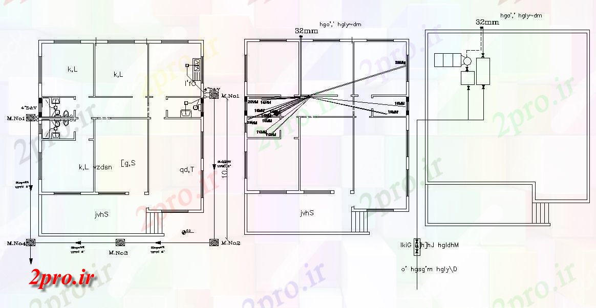 دانلود  نقشه  لوله کشی مسکونی   (کد28934)