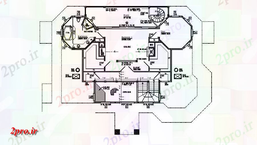 دانلود نقشه نخست طرح طرح کف خانه با ابعاد و پوشش طرح فایل DWG 48 در 63 متر (کد29090)