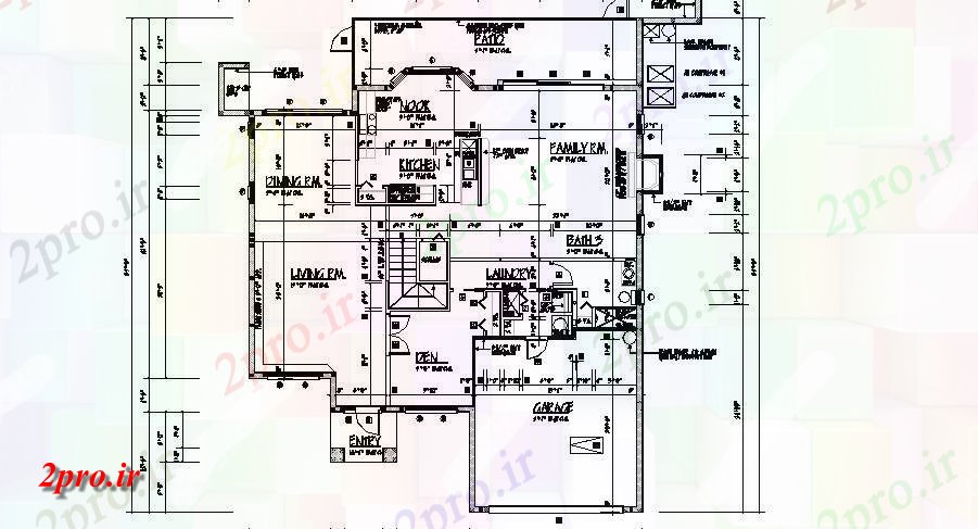 دانلود نقشه مسکونی خانه زمین طرح طرح طبقه اتوکد  (کد29150)