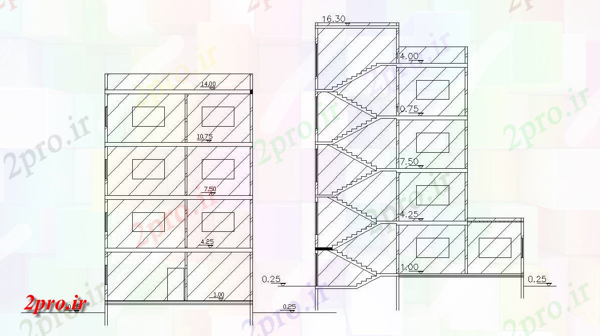 دانلود  نقشه برش مسکونی ، ویلا ، دوبلکس ، اپارتمان   (کد29171)