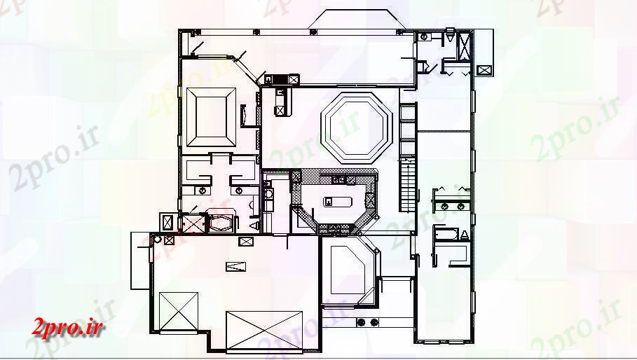 دانلود  نقشه مسکونی ، ویلا ، دوبلکس ، اپارتمان 80×80 متر (کد29238)