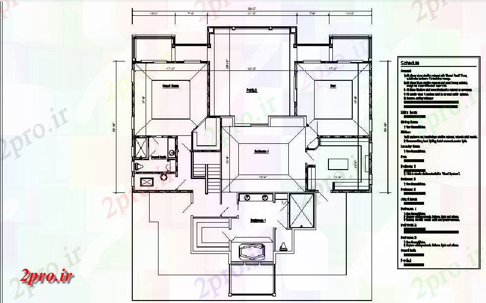 دانلود  نقشه مسکونی ، ویلا ، دوبلکس ، اپارتمان 67×75 متر (کد29252)