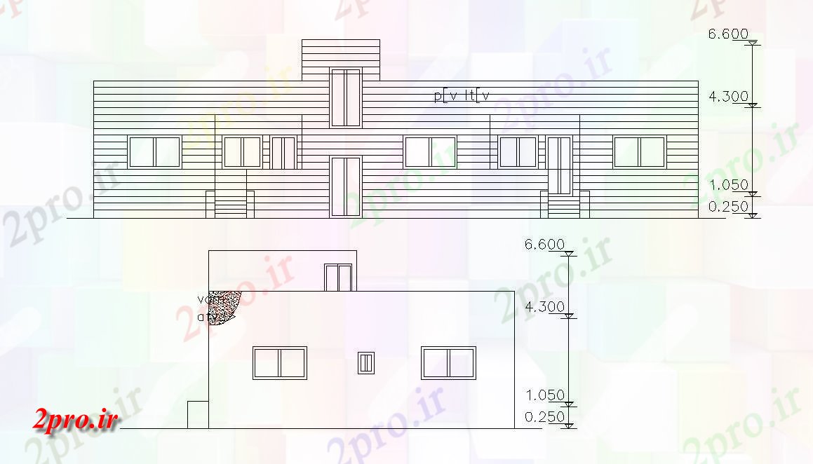 دانلود  نقشه نما و برش ساختمان ، برج ، اپارتمان   (کد29289)