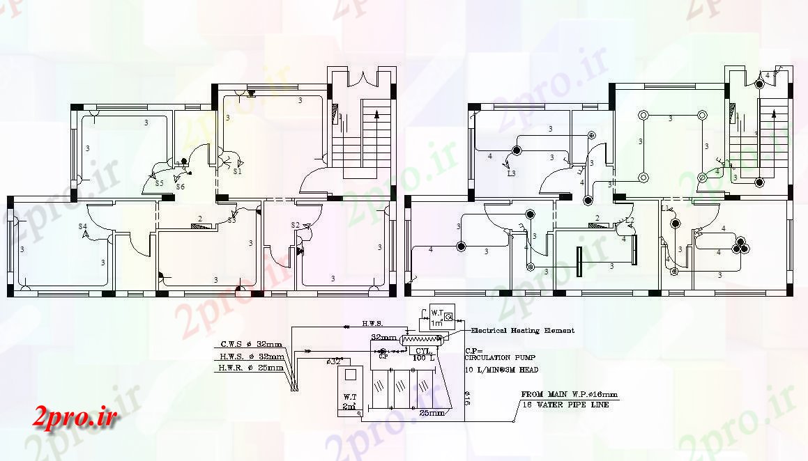 دانلود  نقشه مسکونی ، ویلا ، دوبلکس ، اپارتمان 9×15 متر (کد29294)