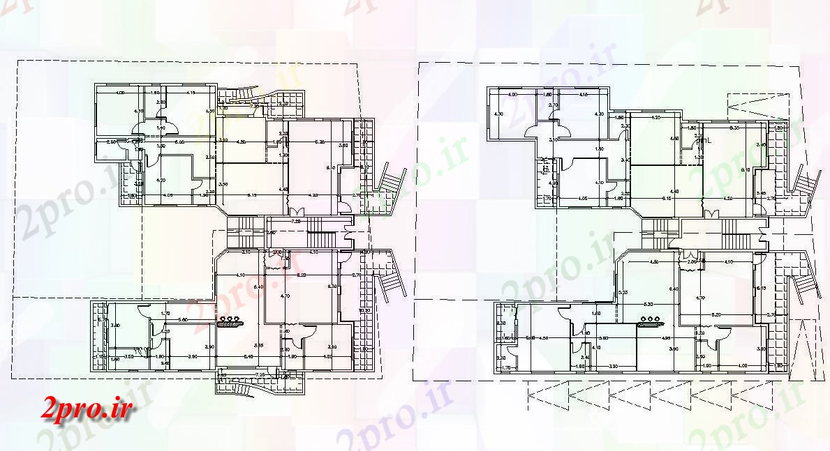 دانلود  نقشه مسکونی ، ویلا ، دوبلکس ، اپارتمان 24×26 متر (کد29306)