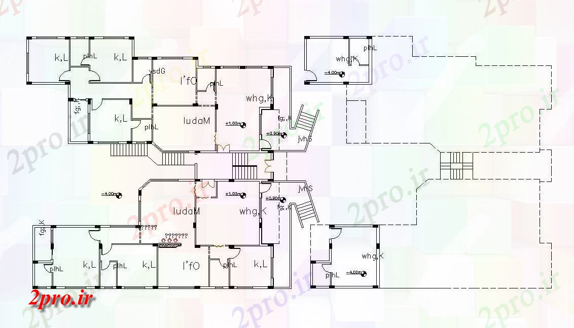 دانلود  نقشه مسکونی ، ویلا ، دوبلکس ، اپارتمان 24×26 متر (کد29307)