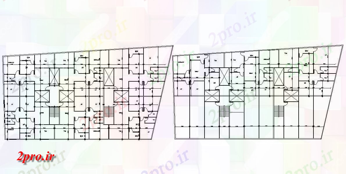 دانلود  نقشه مسکونی ، ویلا ، دوبلکس ، اپارتمان 25×46 متر (کد29318)