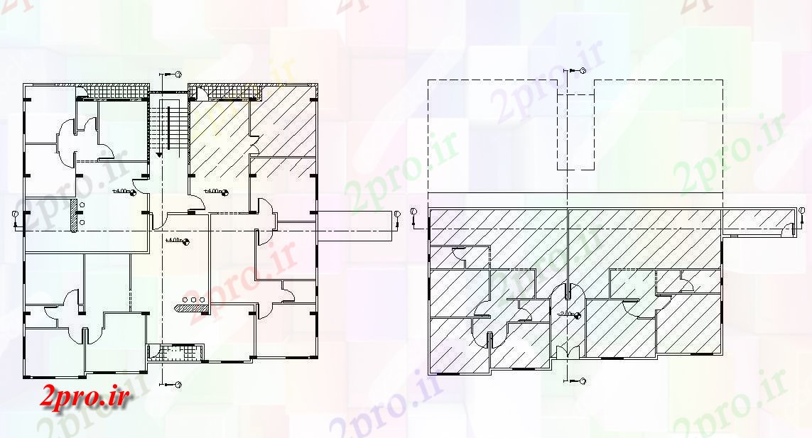 دانلود  نقشه مسکونی ، ویلا ، دوبلکس ، اپارتمان 20×20 متر (کد29321)