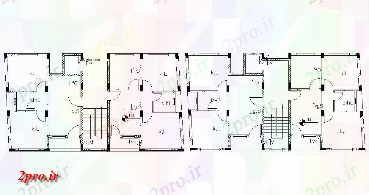 دانلود  نقشه مسکونی ، ویلا ، دوبلکس ، اپارتمان 9×17 متر (کد29380)