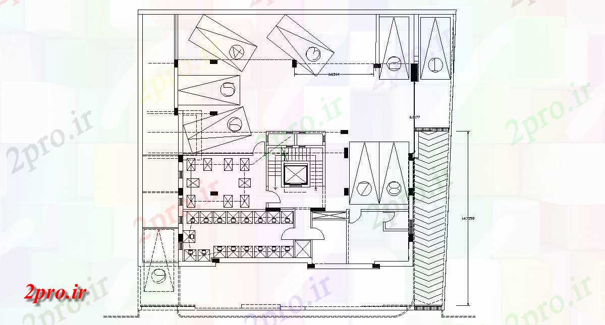 دانلود  نقشه پارکینگ زیرزمین  (کد29443)