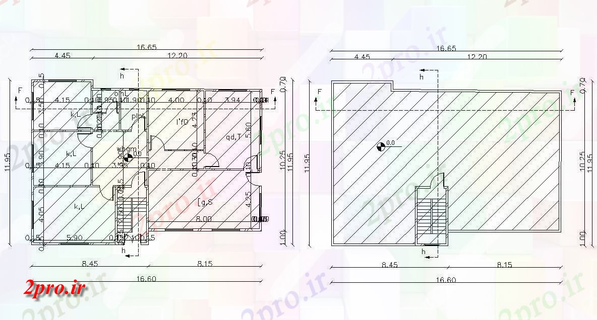 دانلود  نقشه مسکونی ، ویلا ، دوبلکس ، اپارتمان 11×16 متر (کد29451)