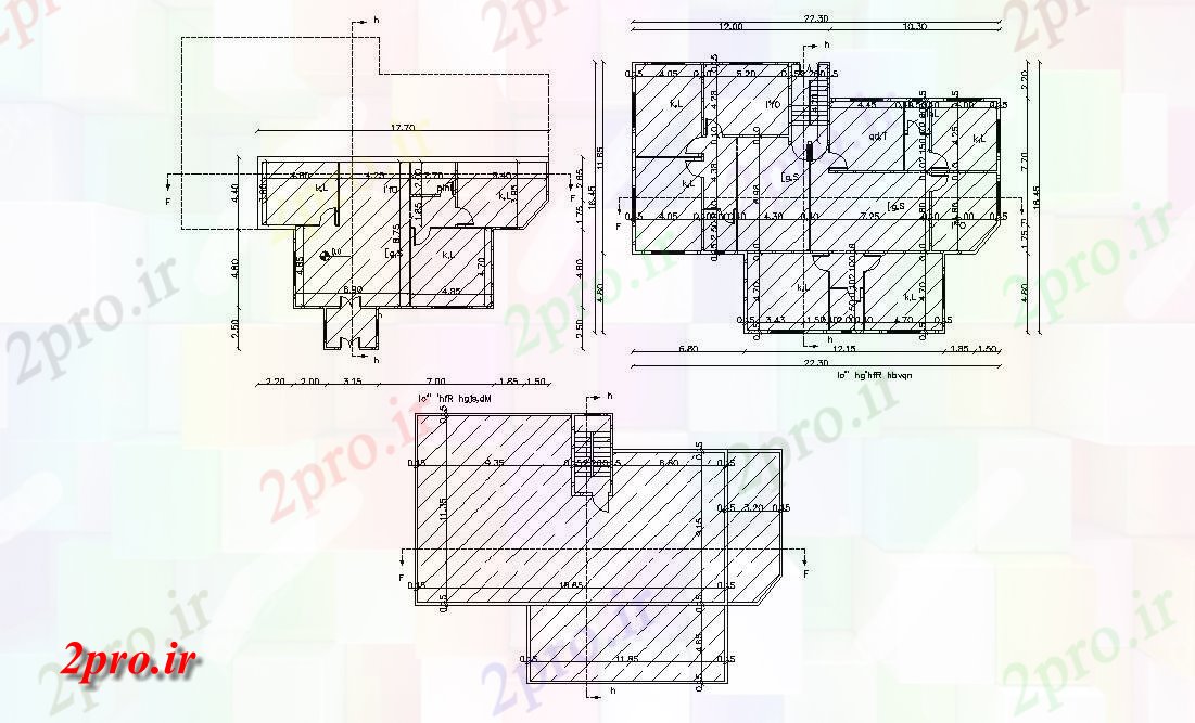 دانلود  نقشه مسکونی ، ویلا ، دوبلکس ، اپارتمان 16×22 متر (کد29464)