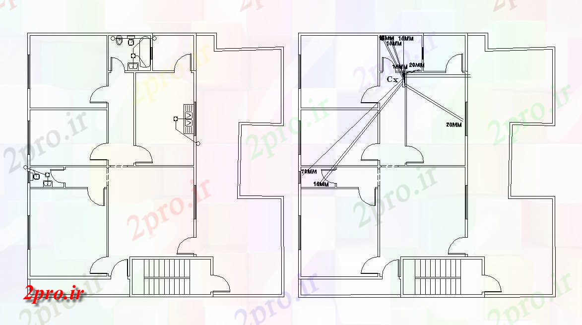 دانلود  نقشه مسکونی ، ویلا ، دوبلکس ، اپارتمان 15×15 متر (کد29494)