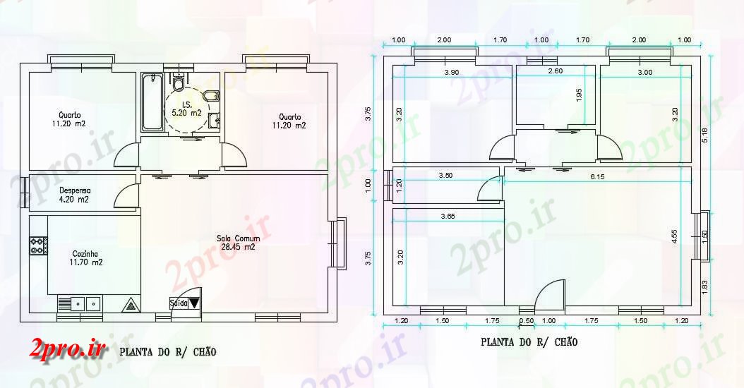 دانلود  نقشه مسکونی ، ویلا ، دوبلکس ، اپارتمان 8×10 متر (کد29709)