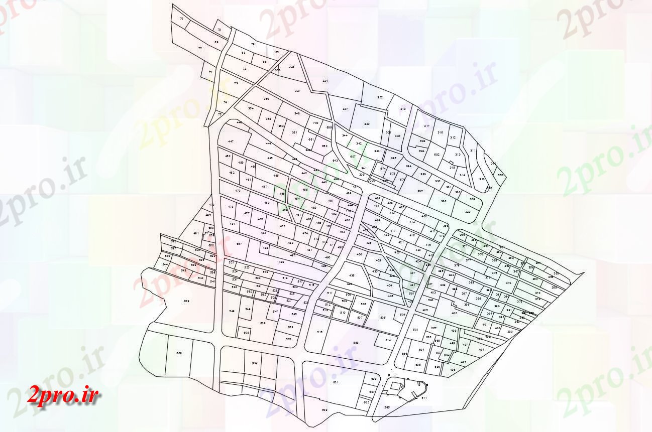 دانلود  نقشه سایت پلان ، شهرک ، بلوک بندی ، طراحی سایت   (کد29715)
