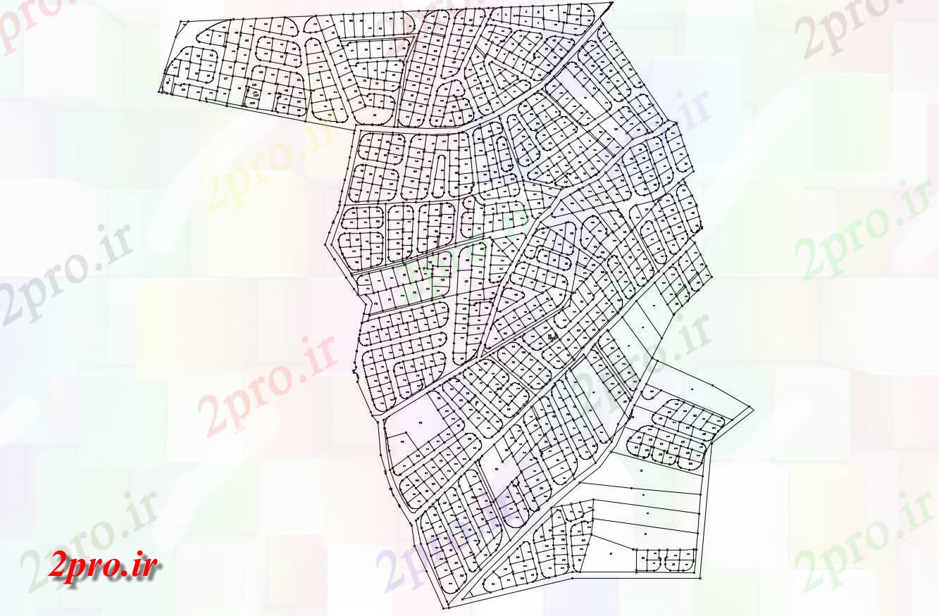 دانلود  نقشه سایت پلان ، شهرک ، بلوک بندی ، طراحی سایت   (کد29745)