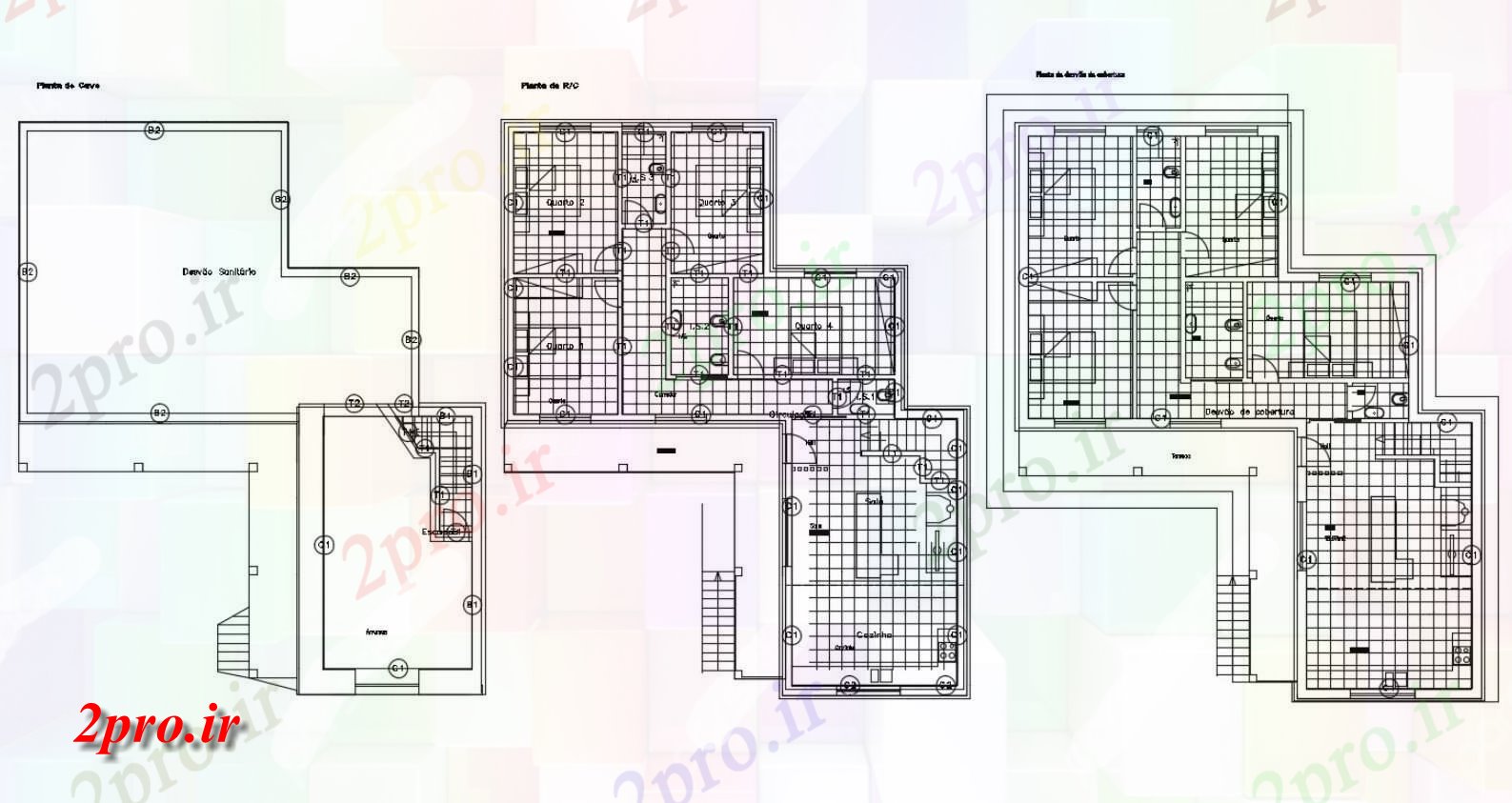 دانلود  نقشه مسکونی ، ویلا ، دوبلکس ، اپارتمان 14×17 متر (کد29759)