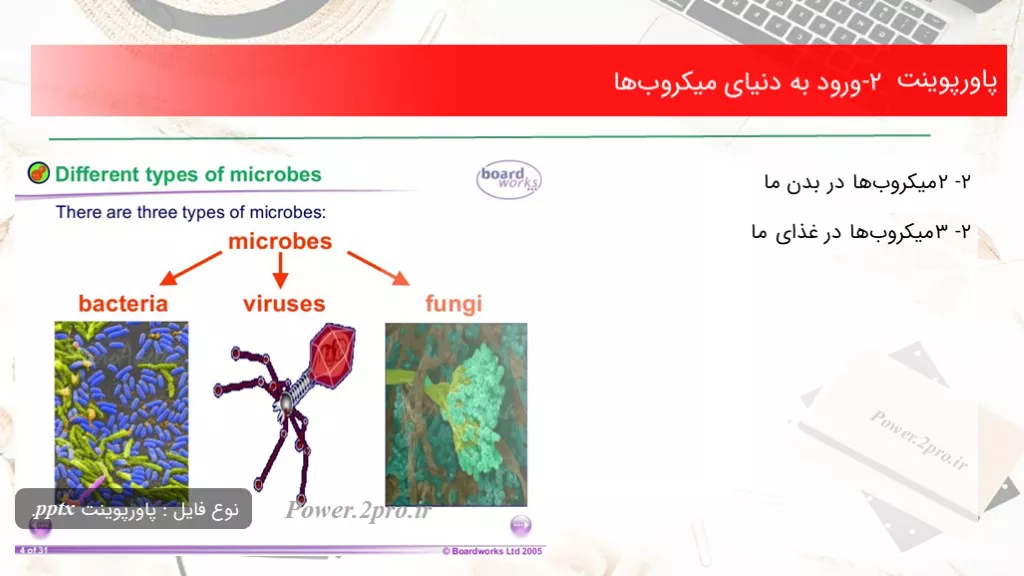 دانلود پاورپوینت 2-ورود به دنیای میکروب‌ها - کد102332