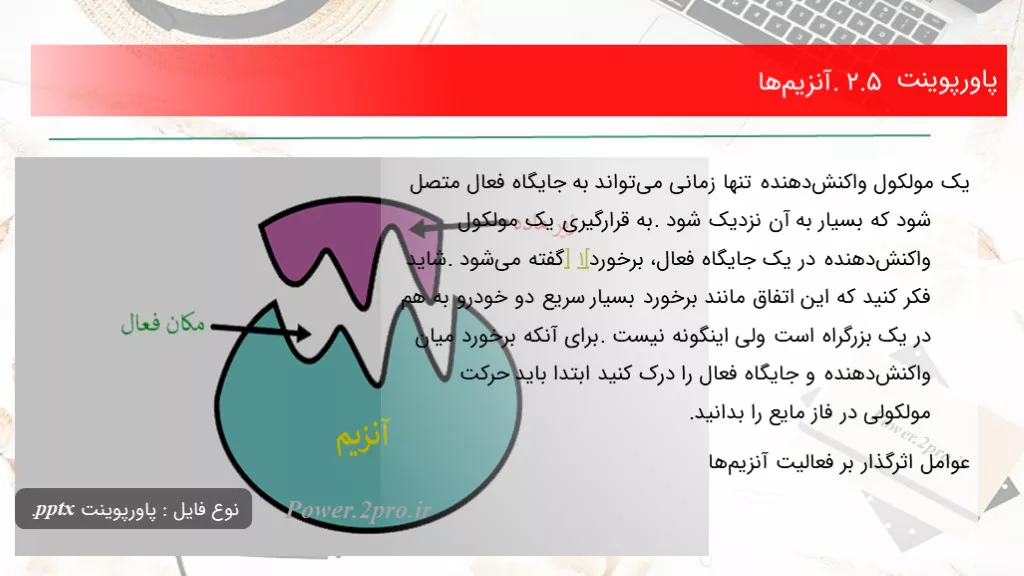 دانلود پاورپوینت 2.5. آنزیم‌ها - کد102353